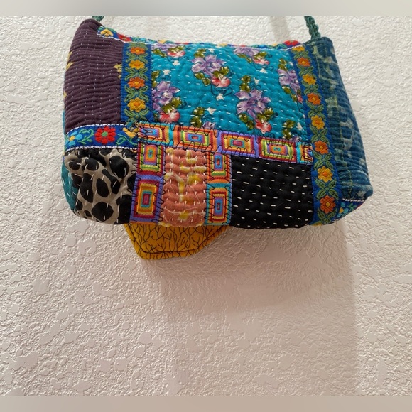 BOHO very unique patchwork handmade crossbody bag NWOT - Picture 7 of 8